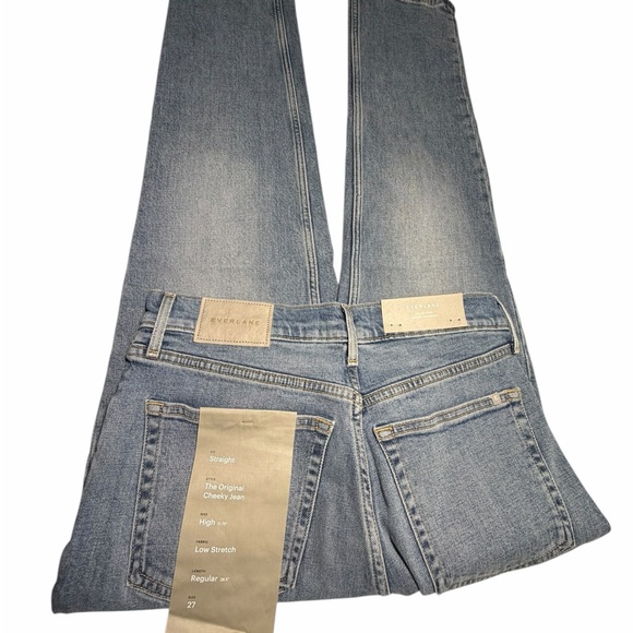 NWT Everlane High Waist Straight Original Cheeky Light Wash Denim Jeans Sz 27 - Picture 4 of 11